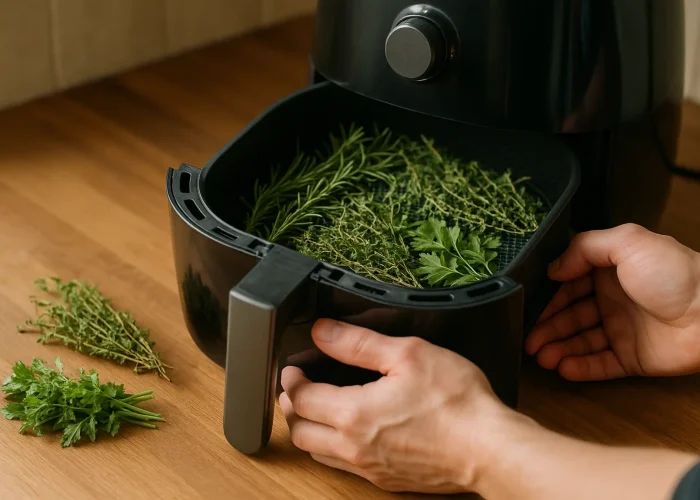 Sécher herbes aromatiques avec airfryer
